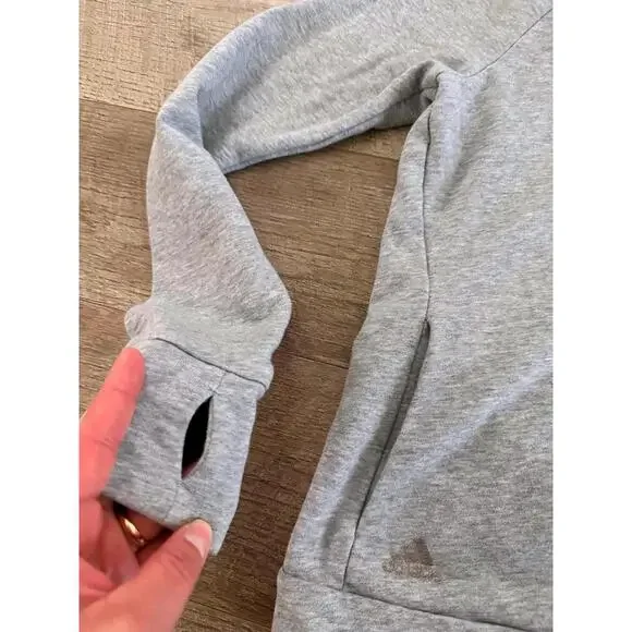 Adidas Sweatshirt Women's Medium Gray Pullover Funnel Neck - Picture 4 of 9
